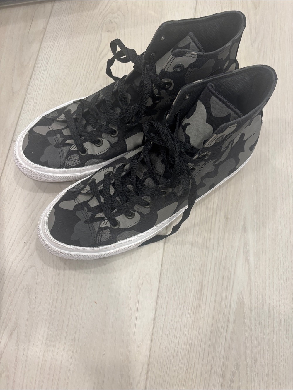 Converse High-Top Sneakers - Black & Gray Camo